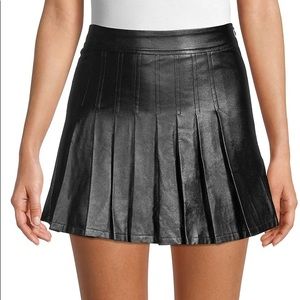 pleated leather skirt